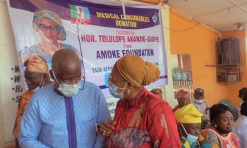Rep Akande-Sadipe Donates Medical Supplies And Equipment To PHCs